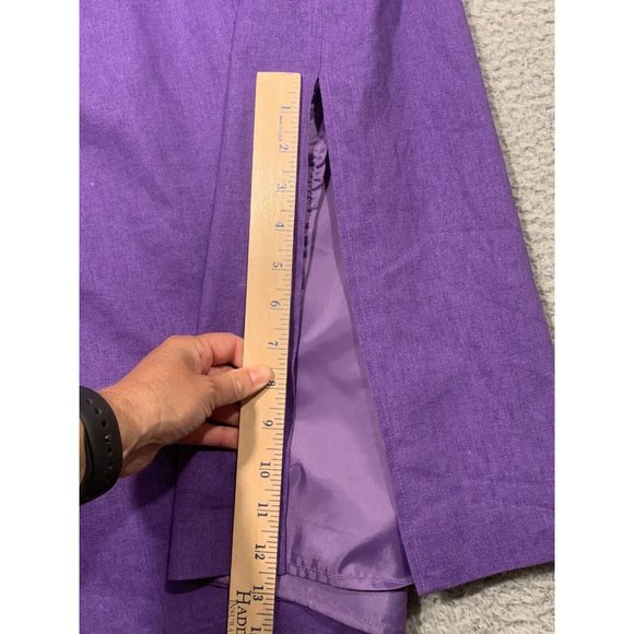 Sag Harbor Purple Linen Blend 2 Piece Sheath Dress w/ Jacket‎ Floral Size 10 - Picture 13 of 16